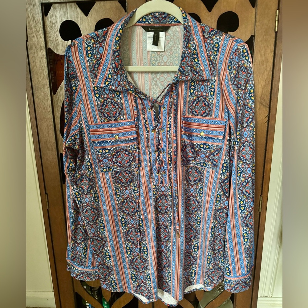 BCBGMaxAzria Multicolor Patterned Blouse